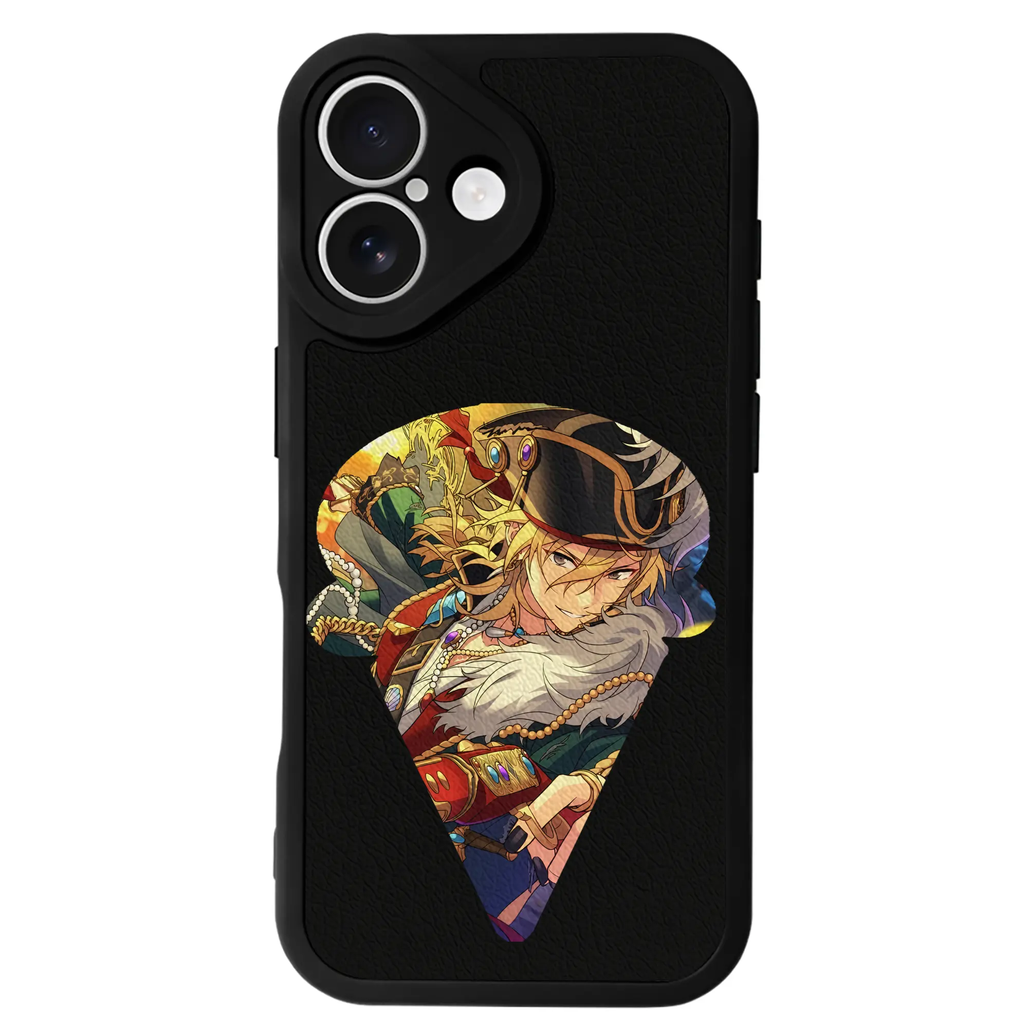 あんさん ぶる グッズ UNDEAD 羽風薫 - IPhone 16シリーズ対応 ・ シリコンスマホケース ・ レザー調 ・ 高精度フィット ・ 耐衝撃 ・ ワイヤレス充電対応 ・ 精密カット